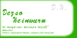 dezso weinwurm business card